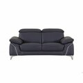 Homeroots 68 x 41 x 39 in. Modern Navy Leather Sofa & Loveseat 343869